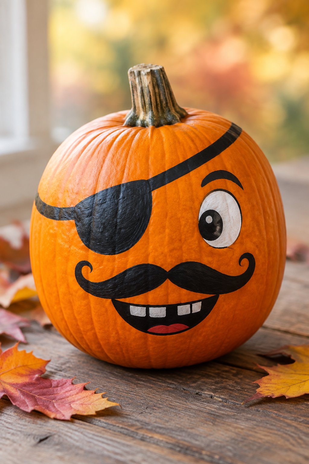 Pirate Smile Face - painted pumpkin faces