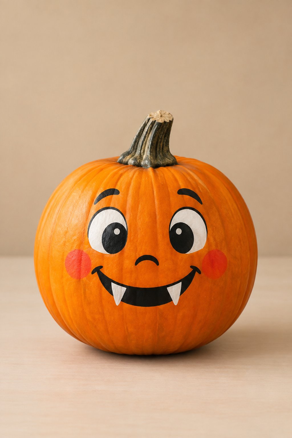 Friendly Vampire Smile - painted pumpkin faces