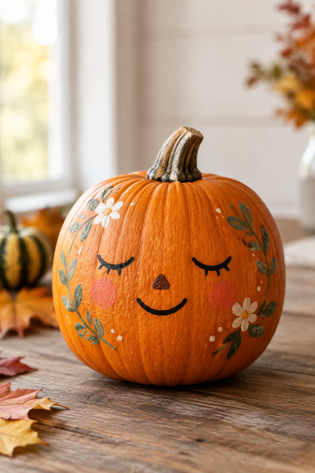Bless This Face Pumpkin - painted pumpkin faces