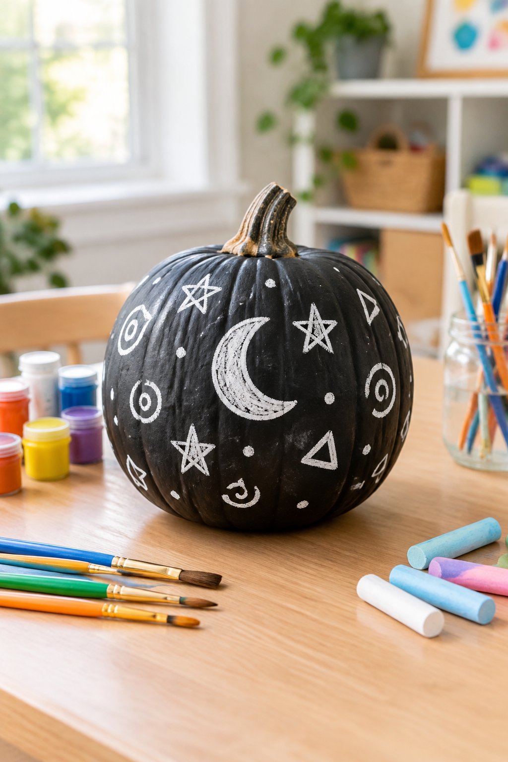 Chalkboard Doodle Pumpkin - painted pumpkin ideas for kids
