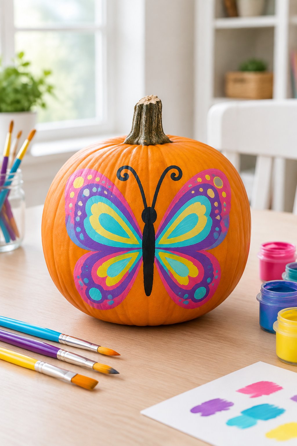 Butterfly Wings Pumpkin - painted pumpkin ideas for kids