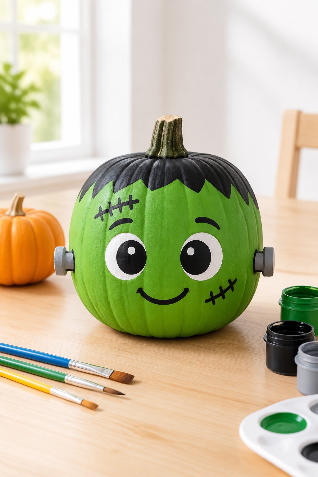 Frankenstein Buddy - painted pumpkin ideas for kids