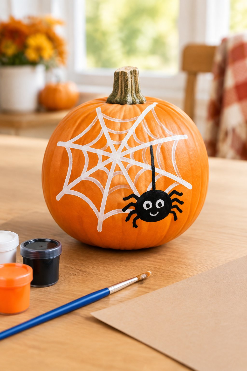 Spider Web Buddy - painted pumpkin ideas for kids
