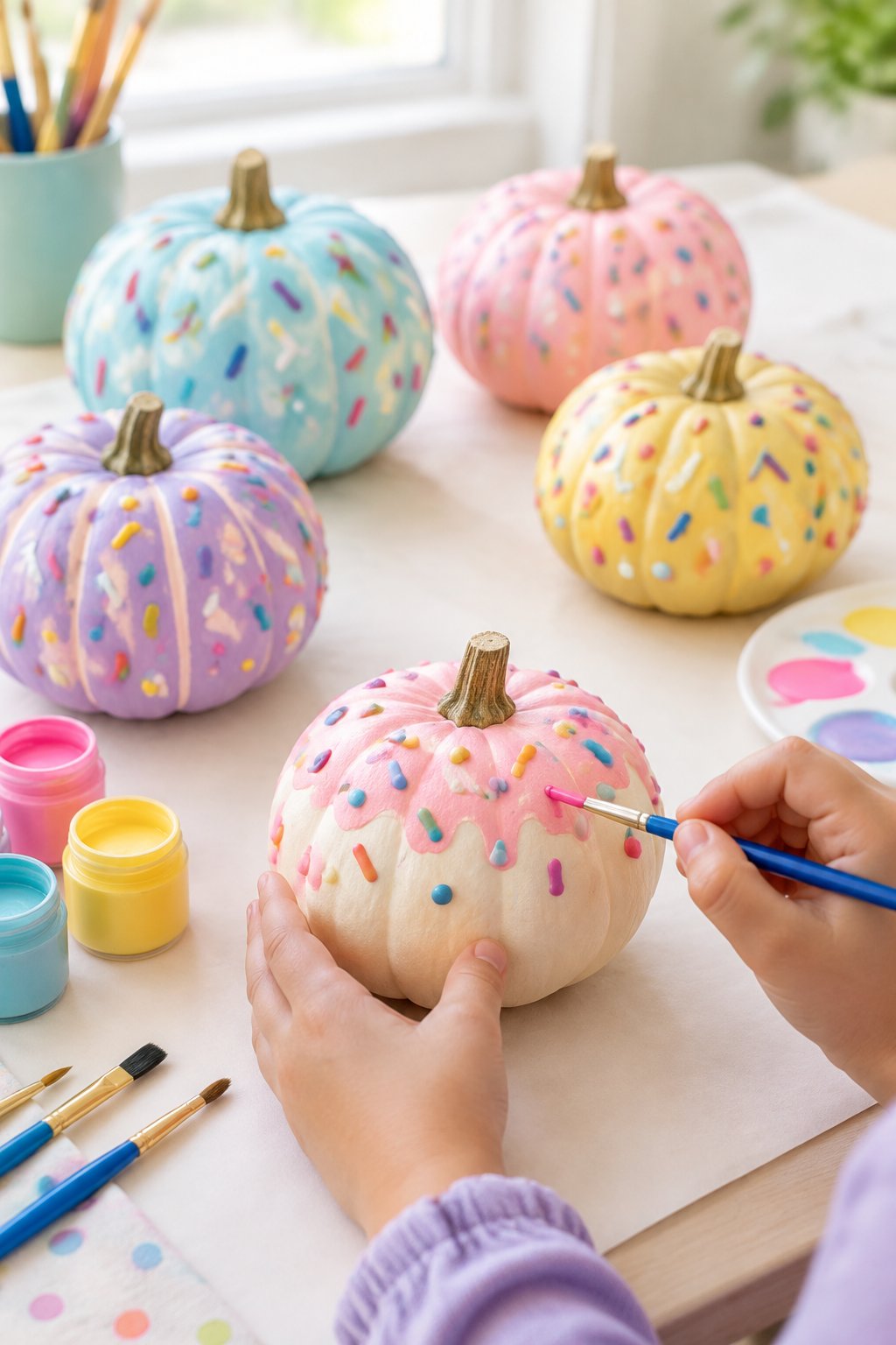 Ice Cream Sprinkles - painted pumpkin ideas for kids