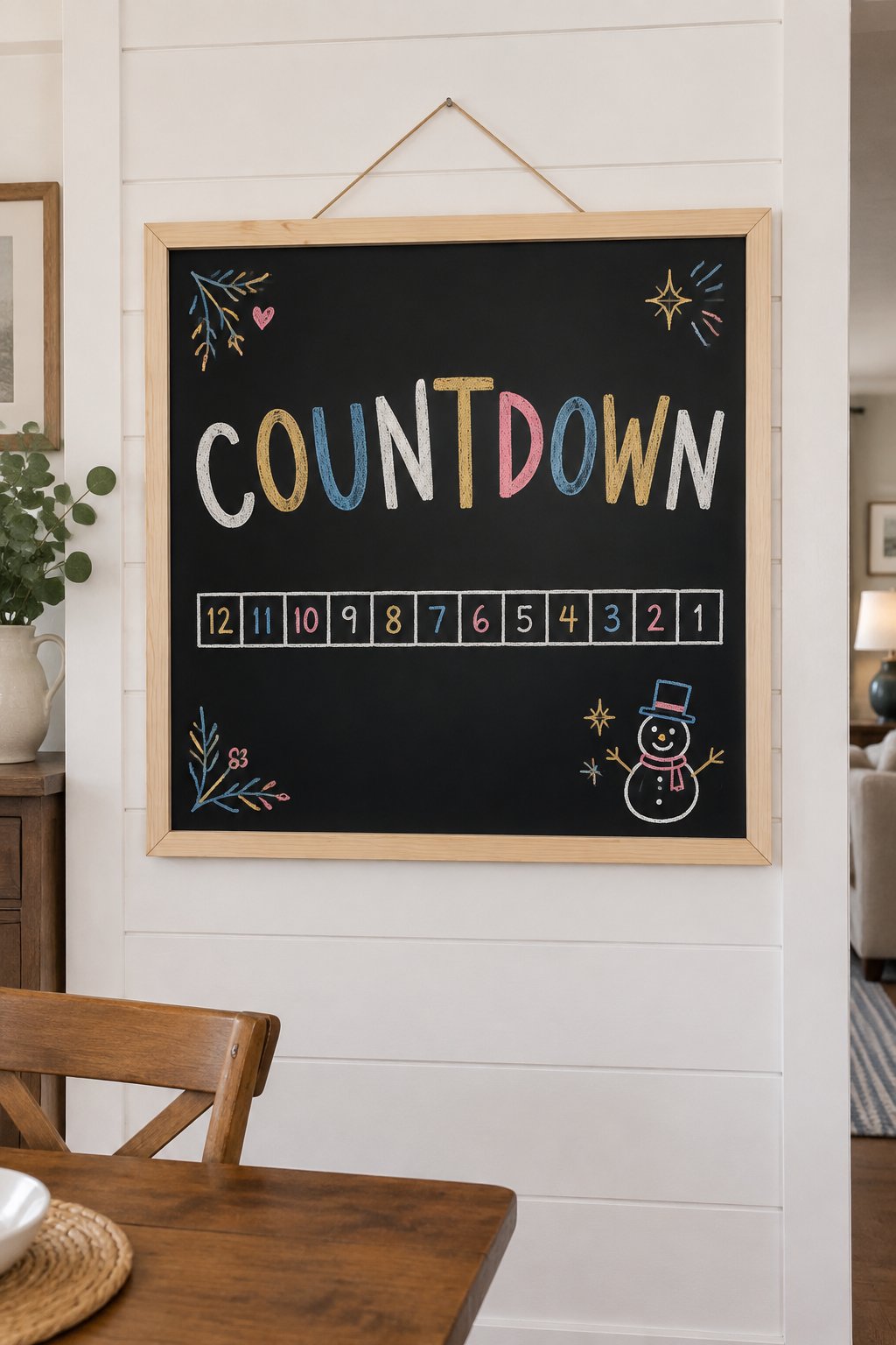 Countdown Strip: a hand-drawn newyear chalkboard sign reading "COUNTDOWN".