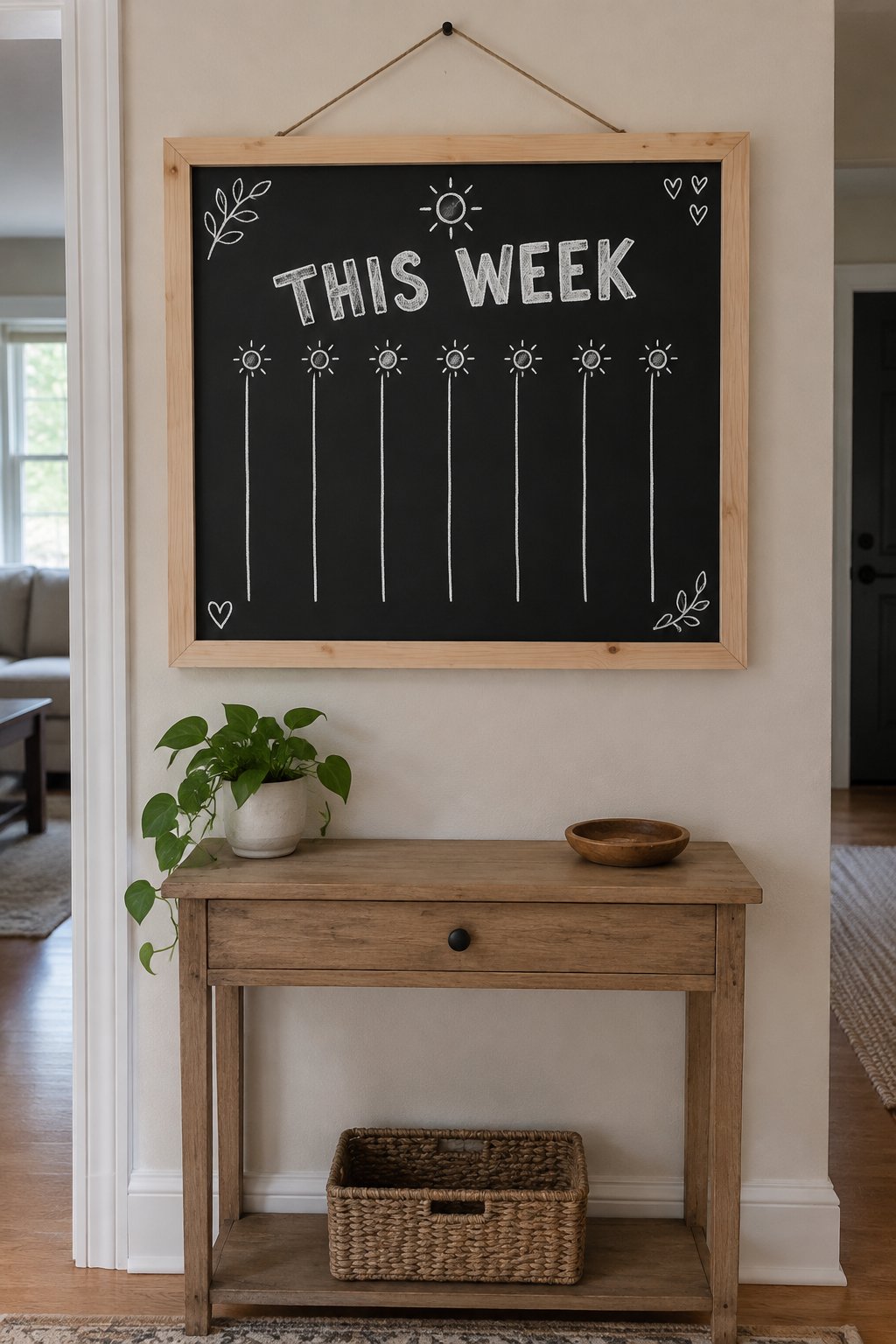 Weekly Planner: a hand-drawn winter chalkboard sign reading "THIS WEEK".